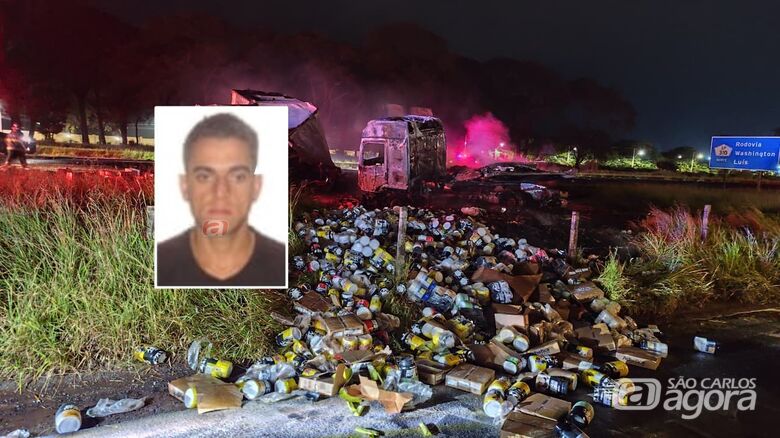 Local da colisão e vítima no detalhe - Crédito: SCA