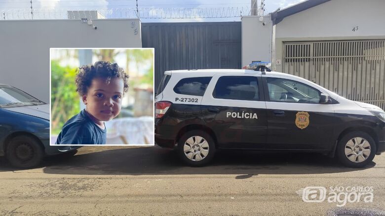 Local da tragédia e pequeno Davi no detalhe. - Crédito: SCA