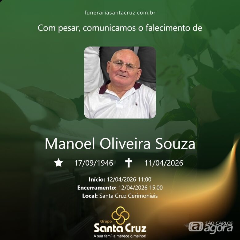 Grupo Santa Cruz informa notas de falecimento -