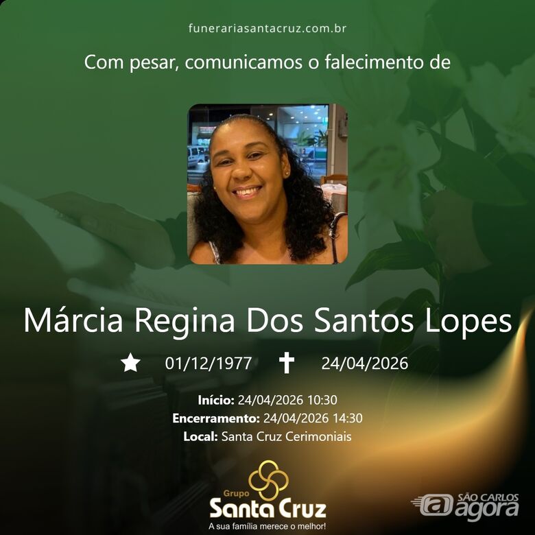 Grupo Santa Cruz informa notas de falecimento - 