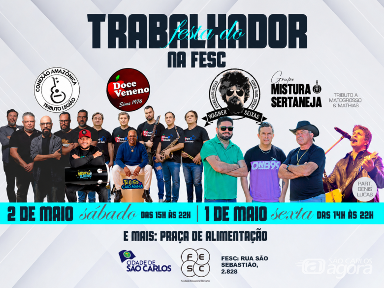Festa do Trabalhador na Fesc terá dois dias de shows com entrada gratuita - 