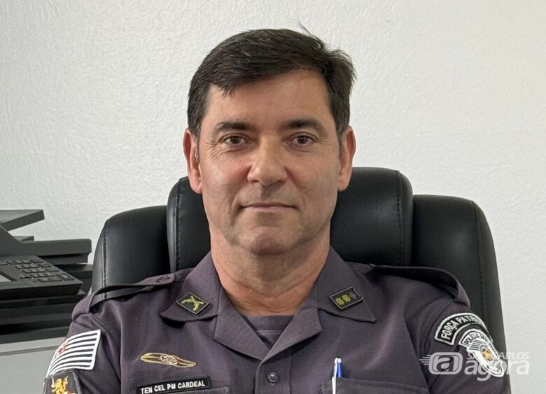 O tenente coronel Alexandre Cardeal: Moção foi apresentada pelo vereador Bruno Zanchetta (REPUBLICANOS) e, além da aprovação unânime, recebeu a assinatura de todos os 21 vereadores da Câmara Municipal de São Carlos - Crédito: SCA
