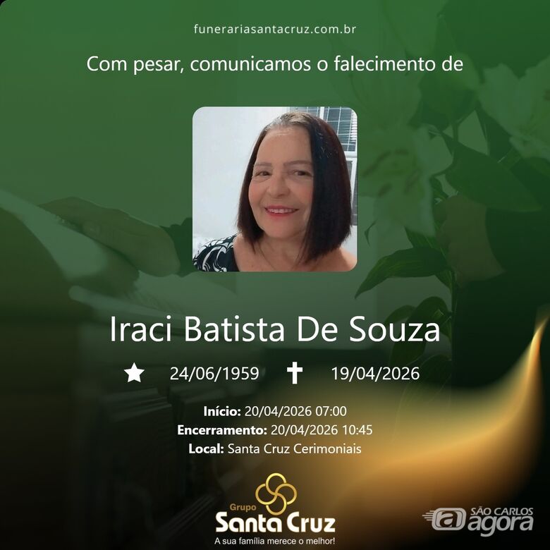 Grupo Santa Cruz informa notas de falecimento  - 