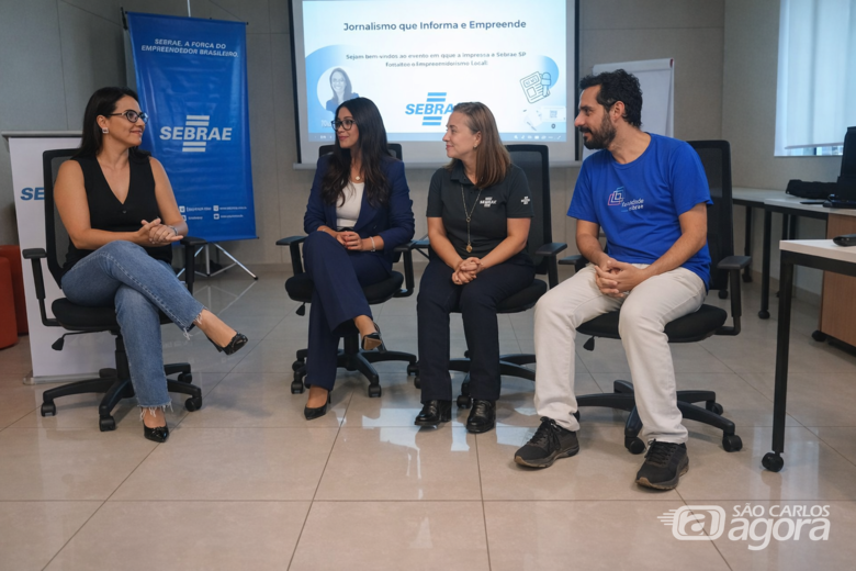 Imprensa regional reunida com dirigentes do Sebrae São Carlos: troca de experiências - Crédito: SCA