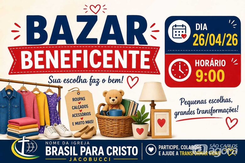 Igreja promove bazar beneficente com peças a partir de R$ 0,50 neste domingo no Jacobucci - 