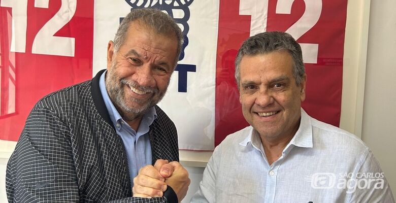 O ex-prefeito de Araraquara, Marcelo Barbieri com o presidente nacional do PDT, Carlos Lupi - Crédito: divulgação