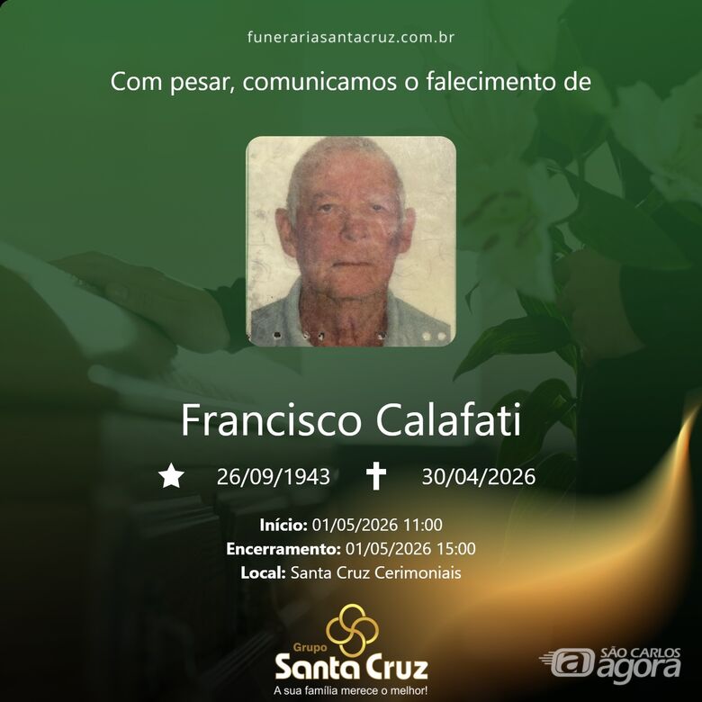 Grupo Santa Cruz informa notas de falecimento - 