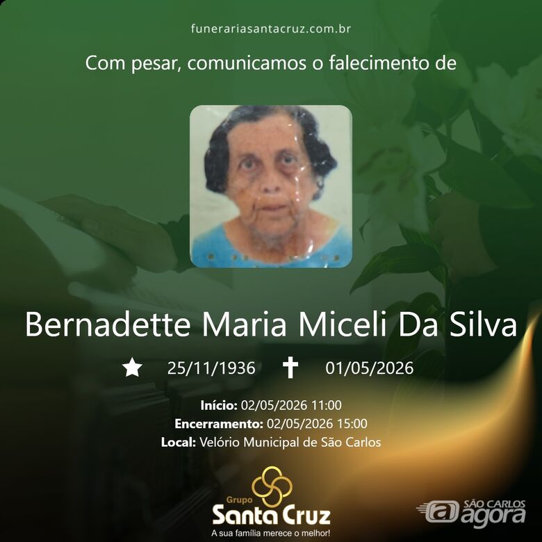 Grupo Santa Cruz informa nota de falecimento - 