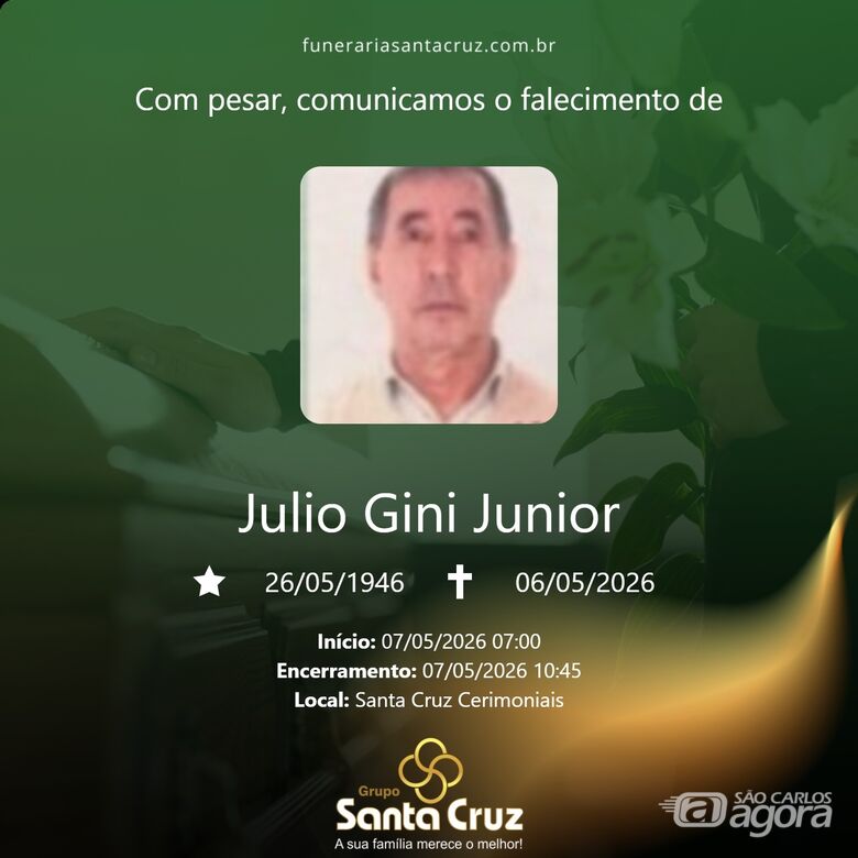 Grupo Santa Cruz informa nota de falecimento e convites de missa - 