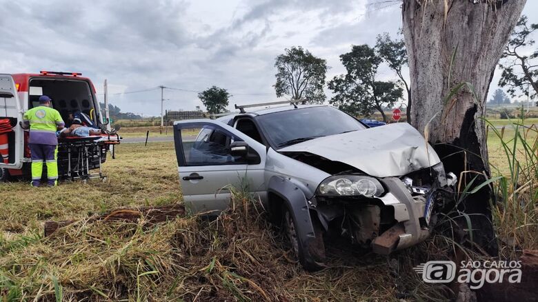 Motorista perde controle e colide contra árvore às margens da SP-215 - Crédito: SCA