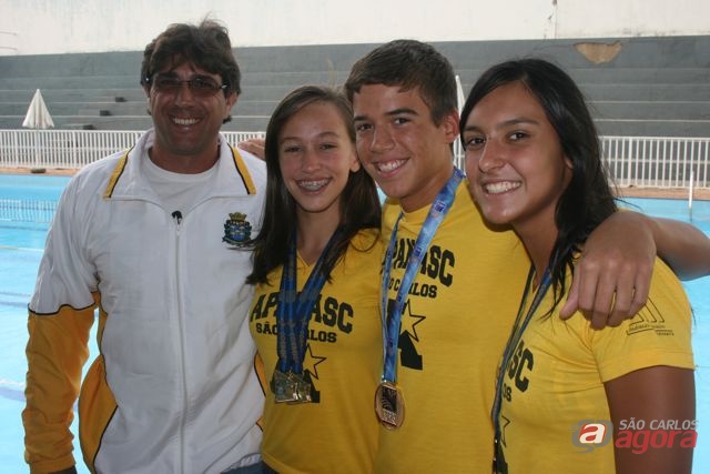 Foto: Prof. Luís Fabiano Ferrari, Carol Tavares, Leonardo Rossi Luiz e Rafaela Pareira. -