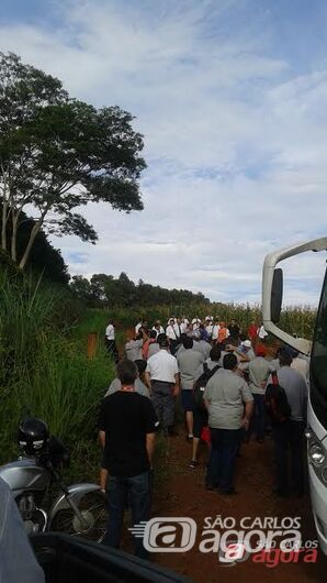 Funcionários tiveram que aguardar no meio do mato. (Foto Colaboração). - 