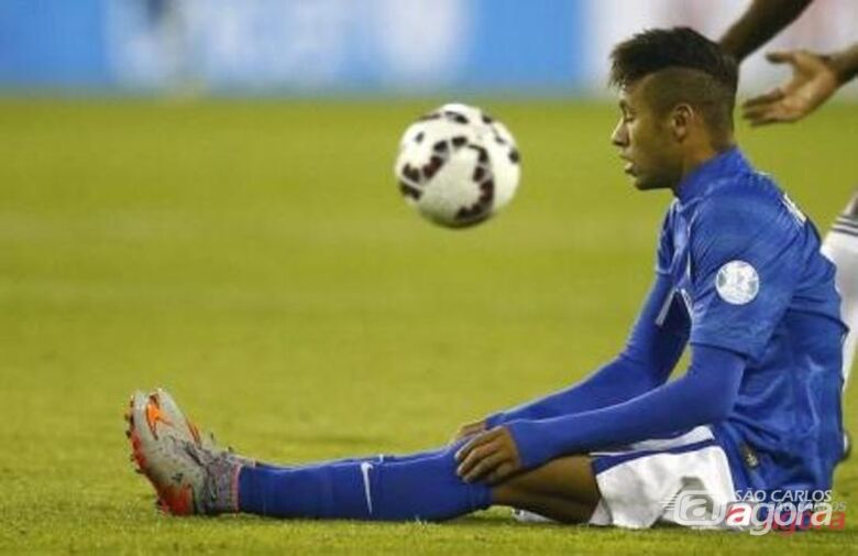 Atacante Neymar, da seleção brasileira, durante partida contra a Colômbia pela Copa América. Foto: Reuters/Ricardo Moraes - 