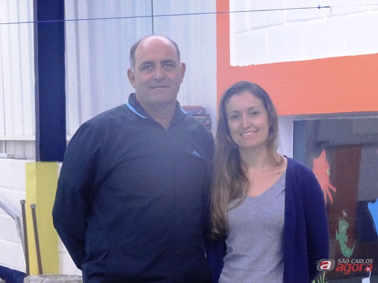 Mitcho com Ângela: trabalho conjunto em prol da natação PCD Marcos Escrivani -