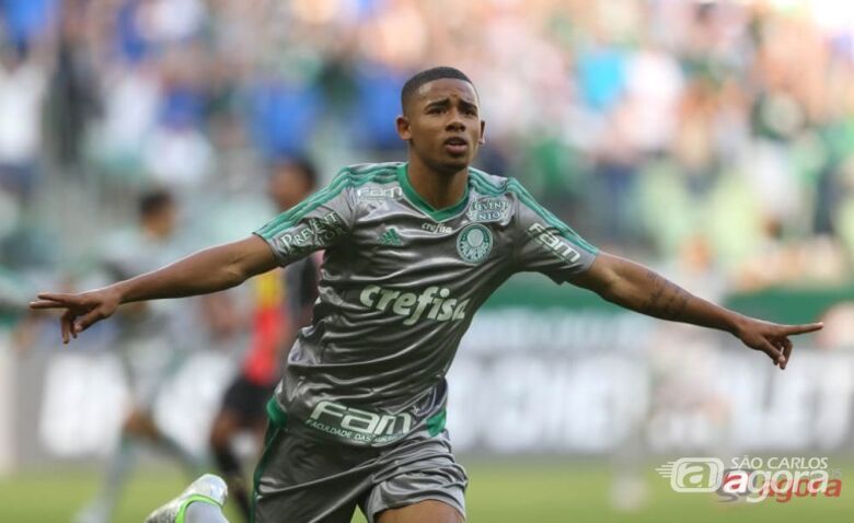 Palmeiras não foi brilhante, mas Gabriel Jesus se firma na equipe titular. Foto: Cesar Greco/Agência Palmeiras/Divulgação - 