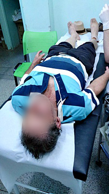 Idoso foi socorrido à UPA do Cidade Aracy. (foto Coladorador) -