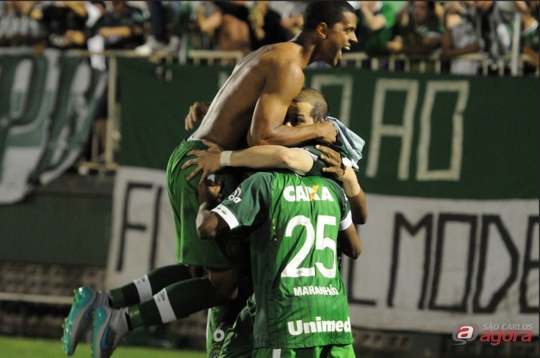 Jogadores da Chapecoense comemoram goleada em cima do Palmeiras. Foto: site oficial da Chapecoense -