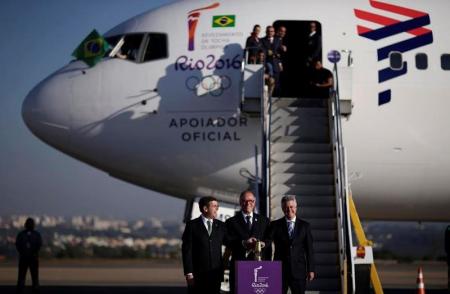 Chegada da chama olímpica ao Brasil. Foto: Reuters/Ueslei Marcelino -