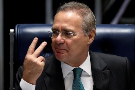 Presidente do Senado, Renan Calheiros, gesticula durante sessão da Casa, em Brasília. Foto: Reuters/Ueslei Marcelino -