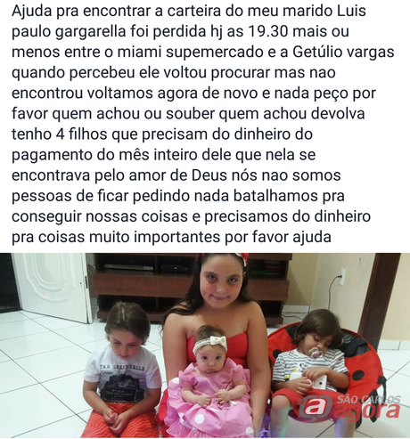 Mulher faz apelo para encontrar carteira que foi perdida com todo o salário -