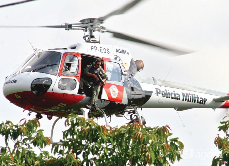 PM realiza operação com apoio do helicóptero Águia  - 