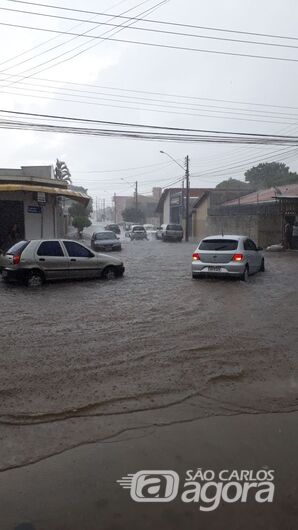 Atenção: avenida Morumbi está alagada - Crédito: Colaboradora