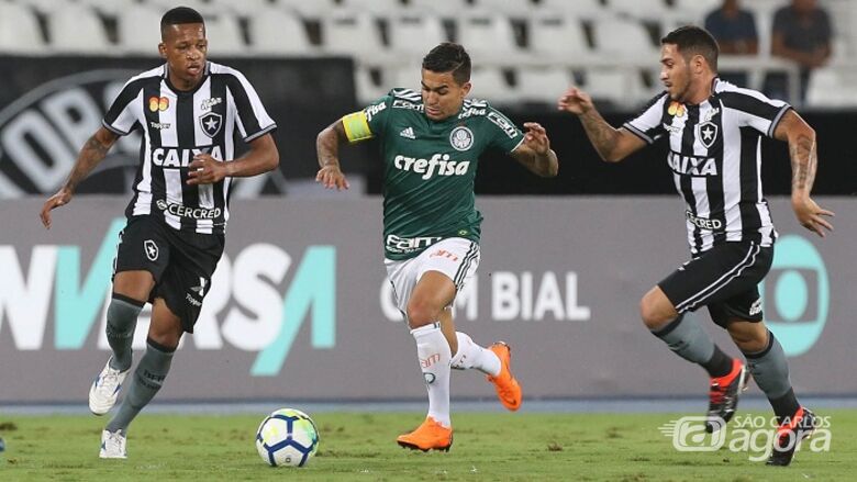 Dudu teve apenas uma atuação regular no empate palmeirense - Crédito: Cesar Greco/Agência Palmeiras/Divulgação