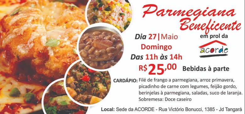 Parmegiana Beneficente é o “prato do dia” na Acorde -