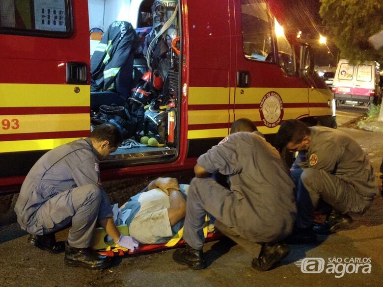 Motociclista sofre acidente na Trabalhador São-Carlense - Crédito: Foto Luciano Lopes