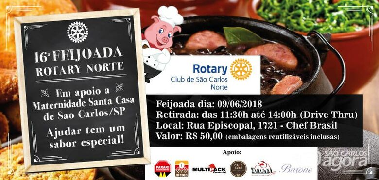 Rotary Club São Carlos-Norte promove a 16ª Tradicional Feijoada Beneficente - 