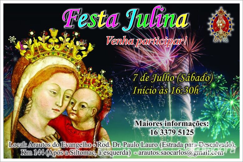 Arautos do Evangelho anuncia festa julina -