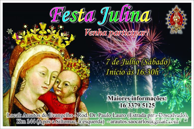 Arautos do Evangelho anuncia festa julina - 