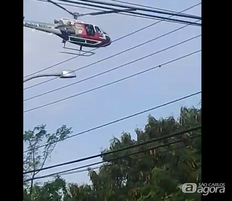 PM cerca mata no Tortorelli com apoio do helicóptero Águia [vídeo] - Crédito: Divulgação