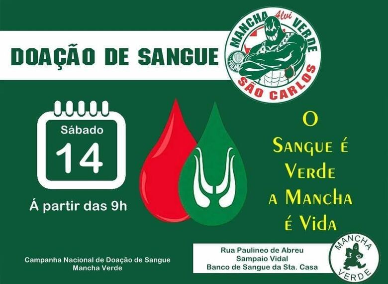 Mancha Verde fará campanha nacional de doação de sangue - 