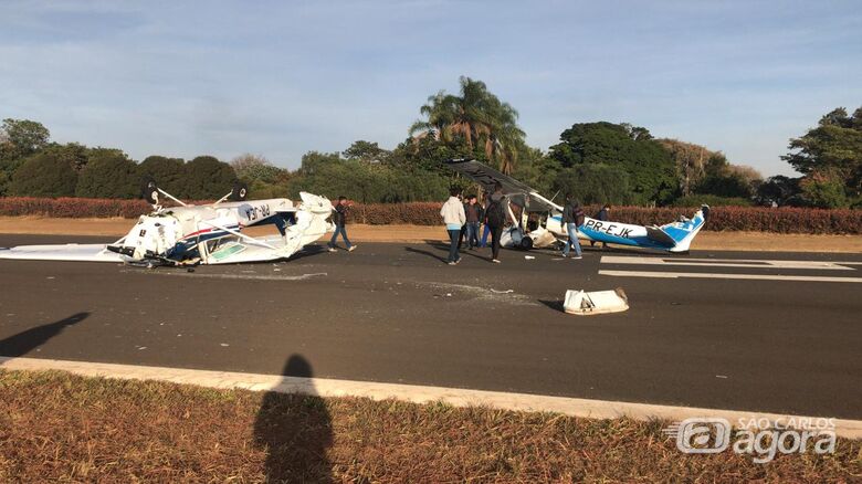 Dois aviões se chocam em aeroclube na região - Crédito: Redes Sociais