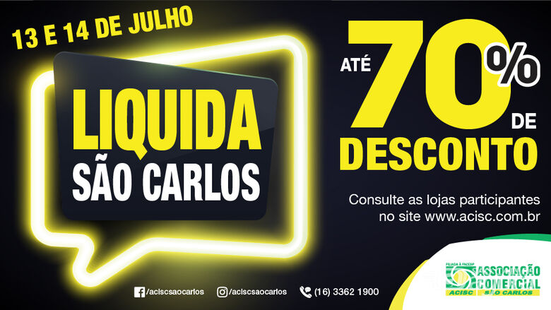 Lojas que participam do Liquida São Carlos 2018 devem oferecer desconto de até 70% -