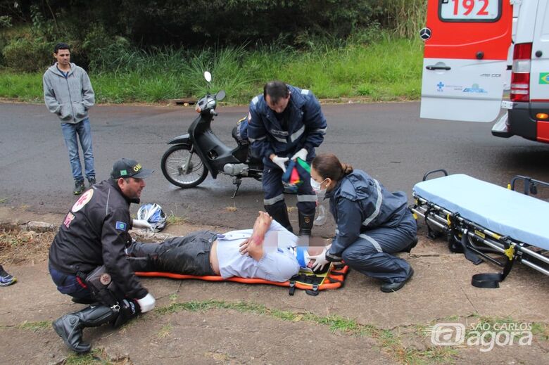 Colisão deixa motociclista ferido no Parque Santa Mônica - Crédito: Maycon Maximino