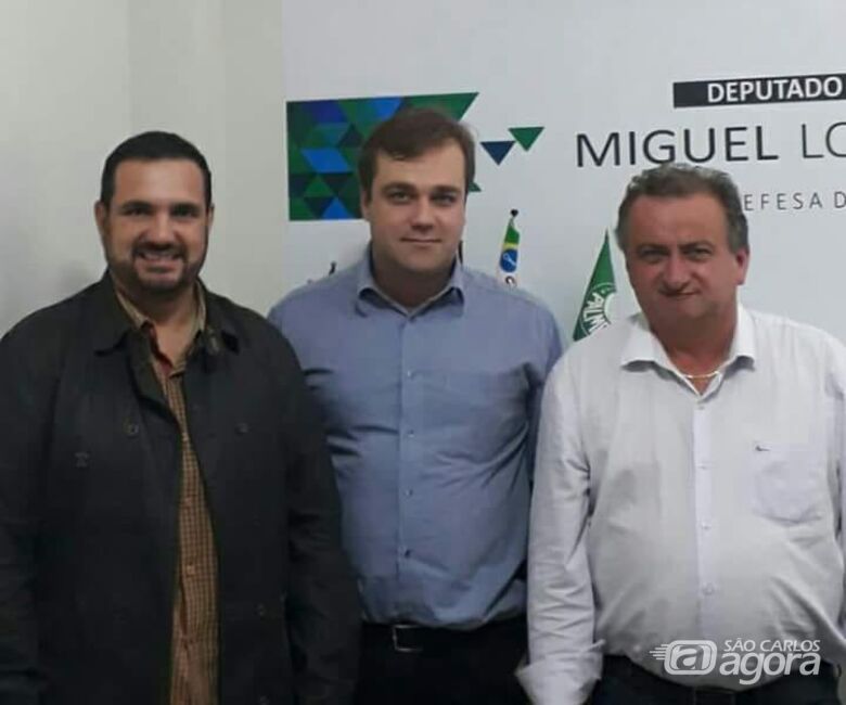 Vereador Julio Cesar, vereador Gustavo Pozzi e deputado federal Miguel Lombardi - Crédito: Divulgação