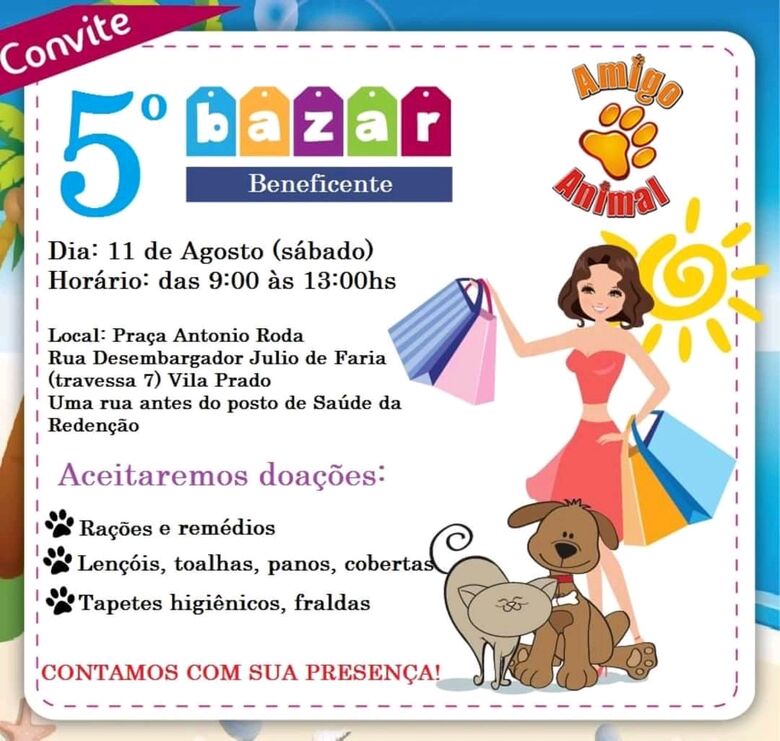 Bazar Beneficente irá ajudar animais excluídos pela sociedade -