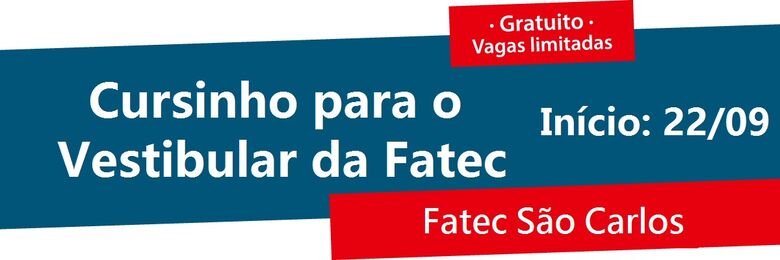 Fatec abre inscrições para curso pré-vestibular gratuito -