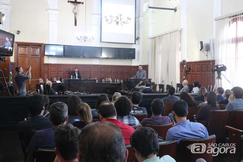 Sala das sessões da Câmara durante primeira audiência pública do PDI do IFSP para os próximos 5 anos - Crédito: Divulgação