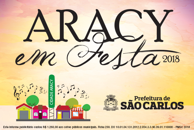 Neste final de semana tem Aracy em Festa - Crédito: Divulgação