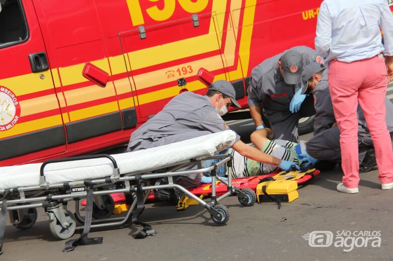 Acidente no centro deixa um motociclista ferido - Crédito: Maycon Maximino