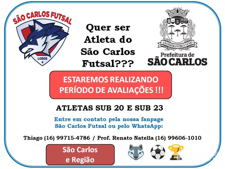 São Carlos Futsal inicia período de avaliações - 