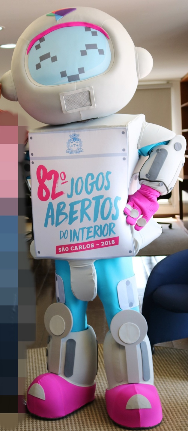 “Babi” é a robô mascote dos Jogos Abertos do Interior - Crédito: Divulgação