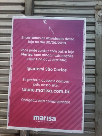 Lojas Marisa fechou as portas no shopping Iguatemi - Crédito: Colaborador