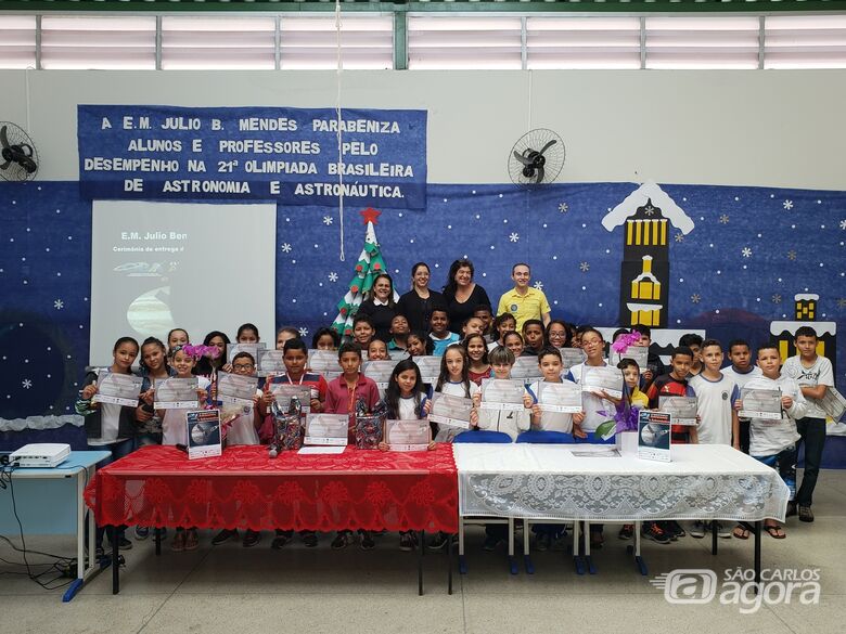 Alunos de Ibaté são premiados na Olimpíada Brasileira de Astronomia e Astronáutica - Crédito: Divulgação