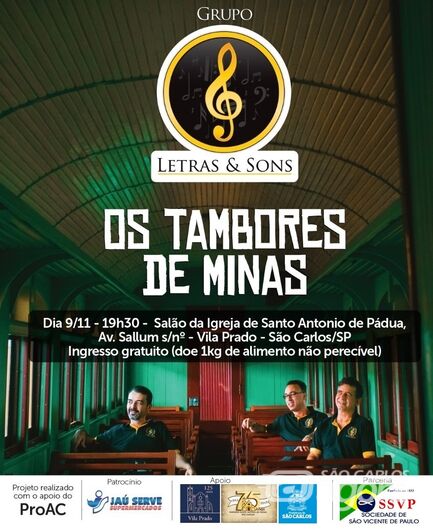 “Os tambores de Minas” integra comemoração dos 125 anos da Vila Prado - 