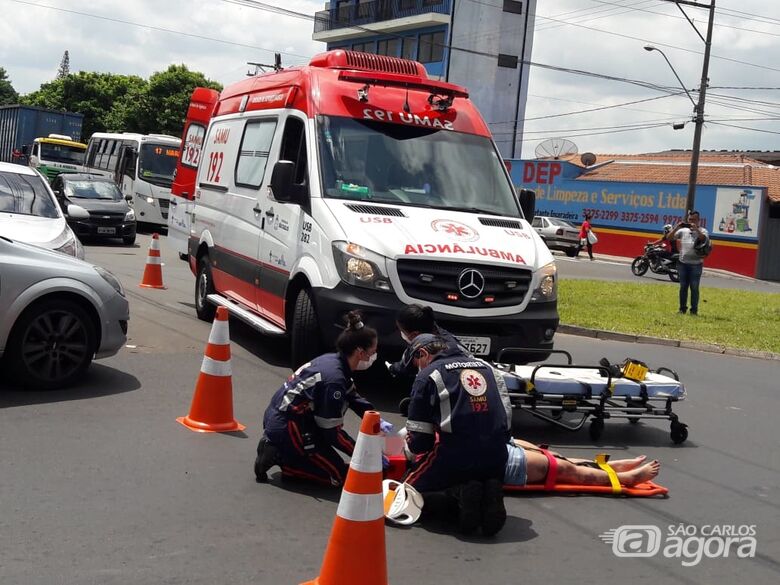 Motociclista sofre queda na Vila Prado - Crédito: Maycon Maximino