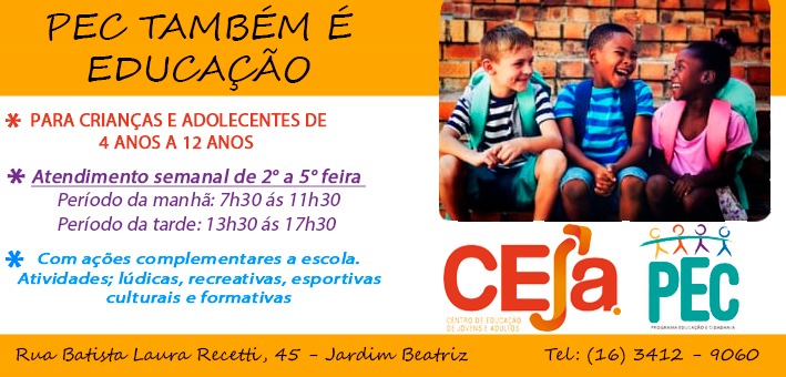 Ceja abre matrículas para o Programa de Educação e Cidadania -